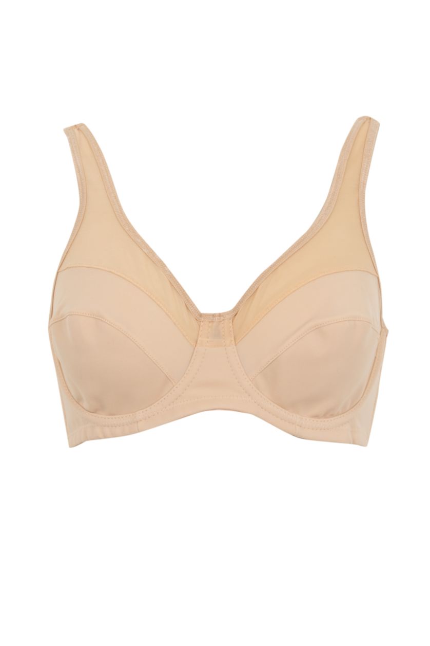 WOMAN Beige Fall in Love Gathering Capless Padless Plus Size Bra
