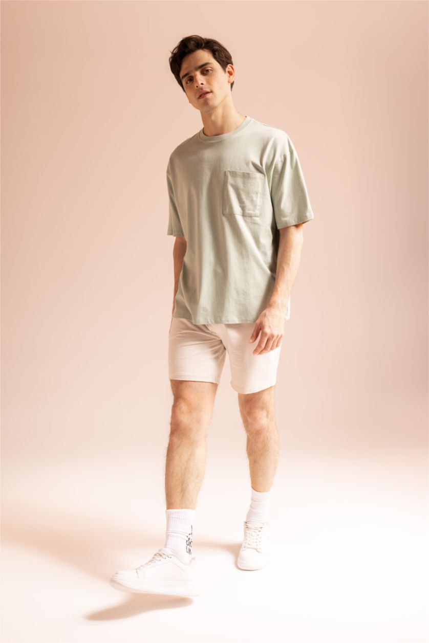MAN Light Green Oversized Short Sleeve One Side Pocket T-Shirt
