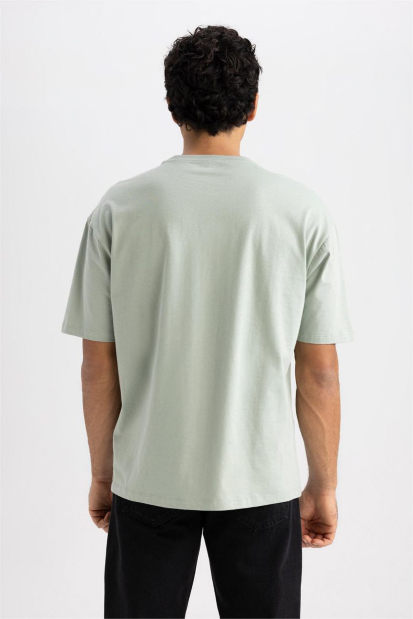 MAN Light Green Oversized Short Sleeve One Side Pocket T-Shirt