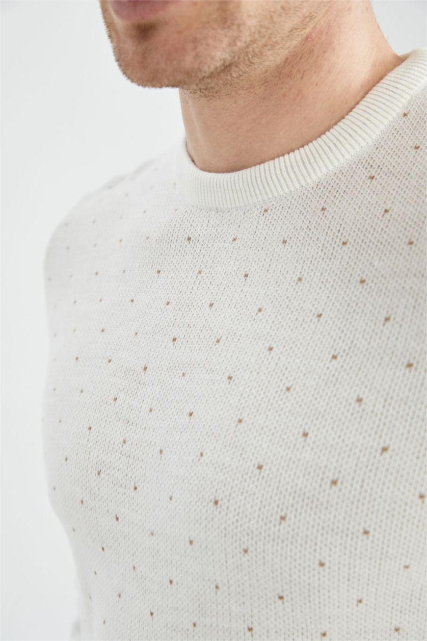 MAN White Slim Fit Crew Neck Pullover