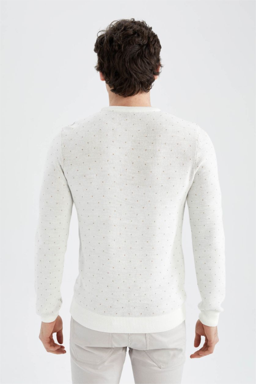 MAN White Slim Fit Crew Neck Pullover
