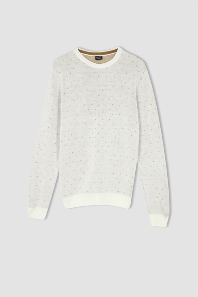 MAN White Slim Fit Crew Neck Pullover