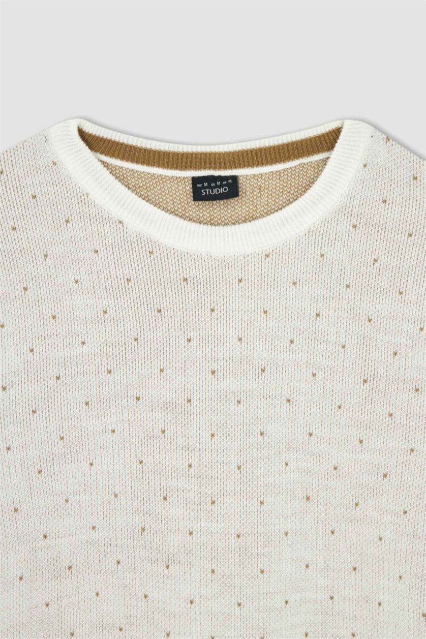 MAN White Slim Fit Crew Neck Pullover