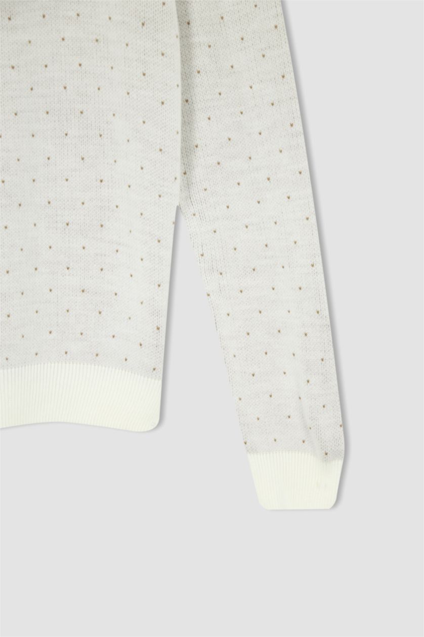 MAN White Slim Fit Crew Neck Pullover