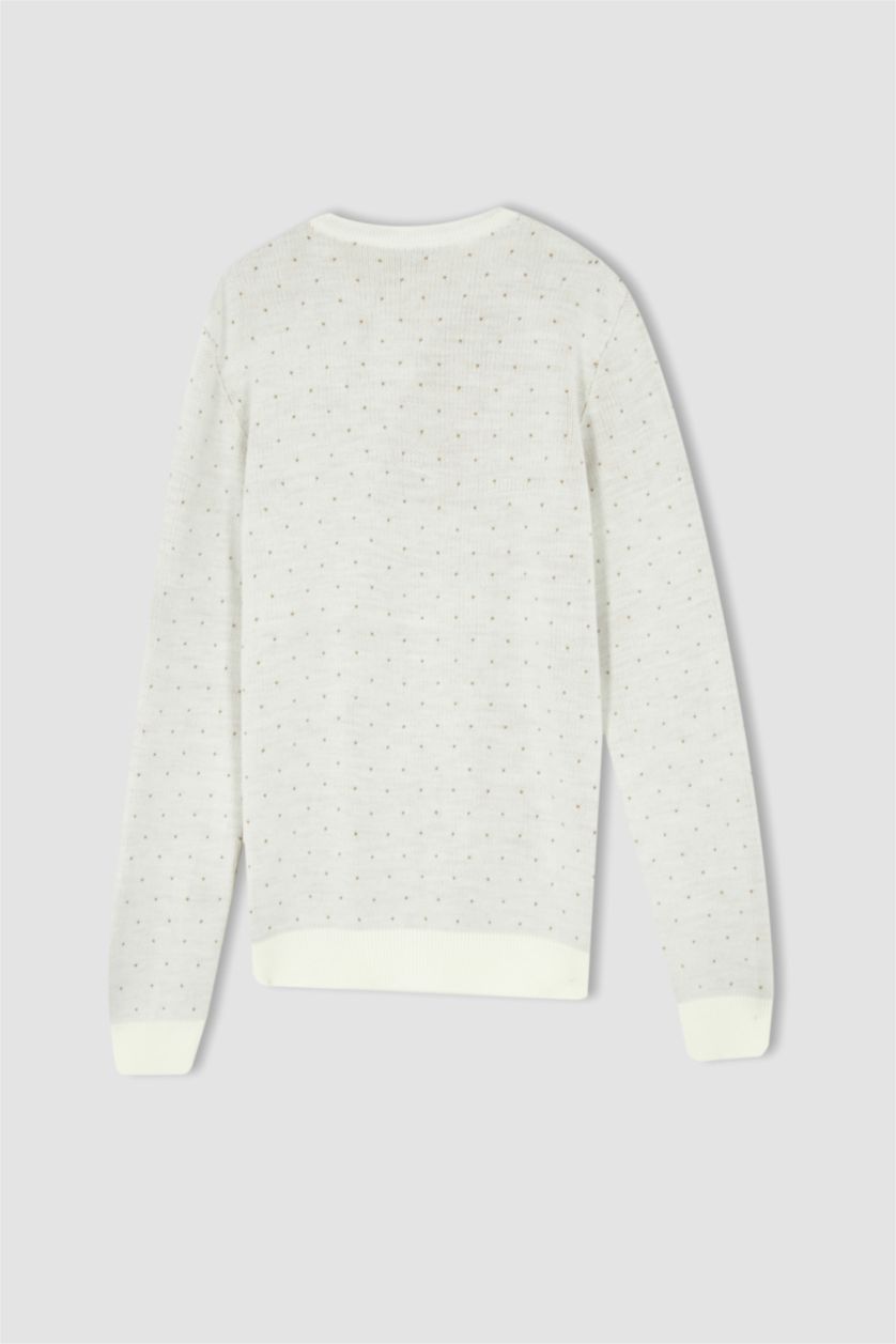 MAN White Slim Fit Crew Neck Pullover