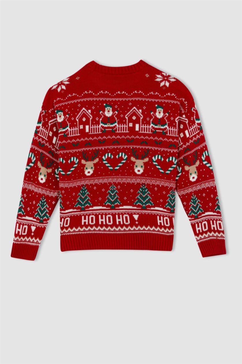 Kadın Kırmızı Regular Fıt Kazak