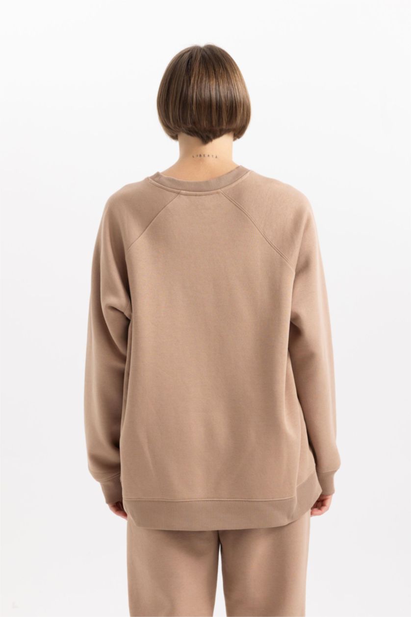 WOMAN Vison Oversize Fit Crew Neck Thick Sweatshirt Fabric Sweatshirt