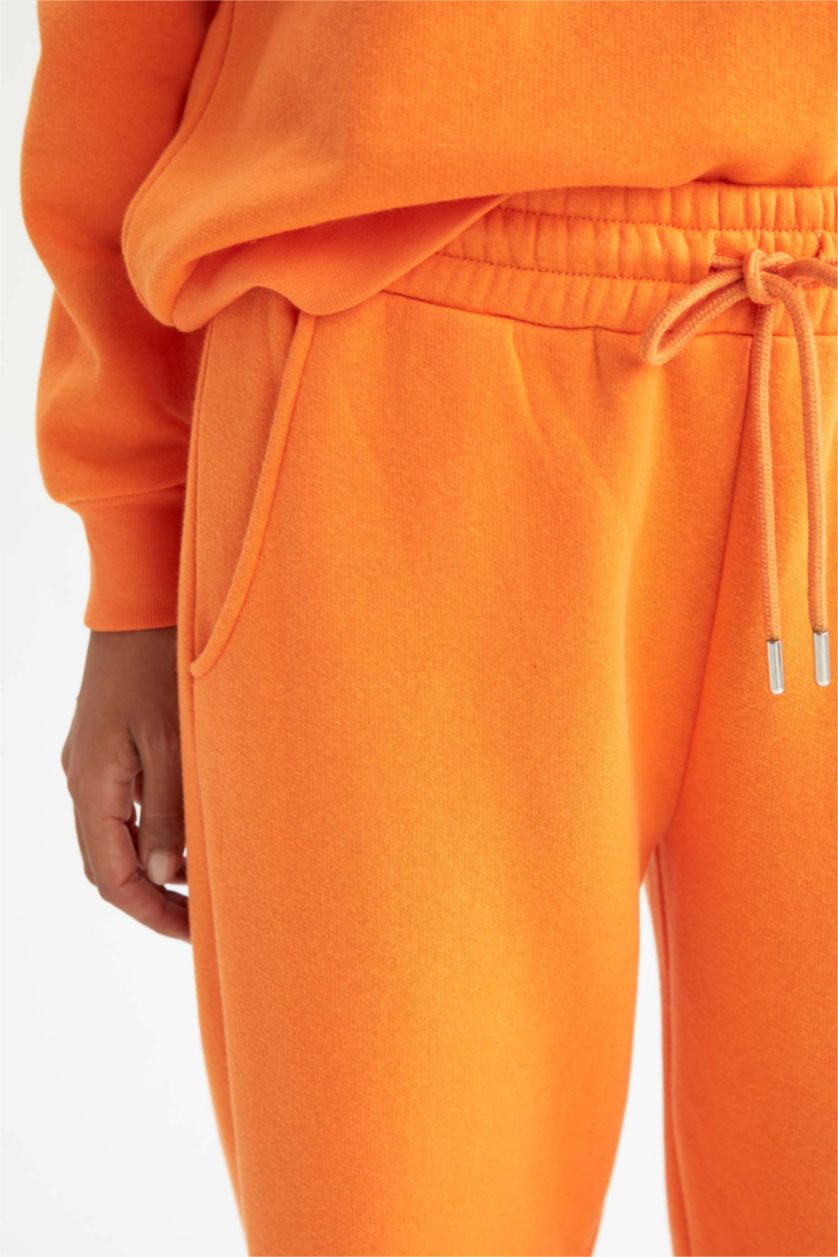 WOMAN Orange jogger Thick Sweatshirt Fabric Trousers