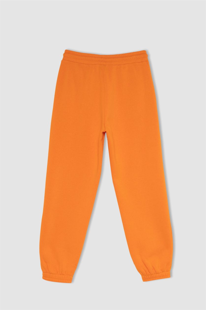 WOMAN Orange jogger Thick Sweatshirt Fabric Trousers