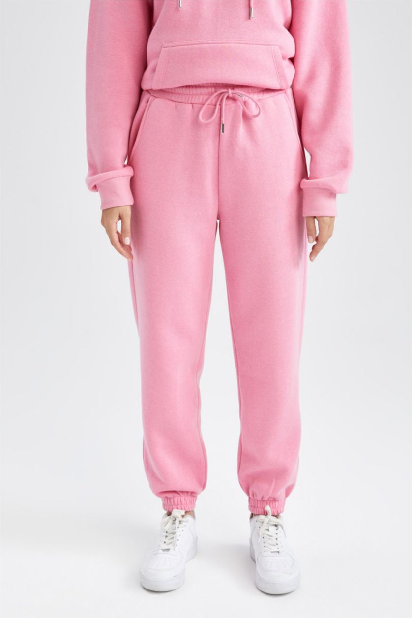 WOMAN Pink jogger Thick Sweatshirt Fabric Trousers