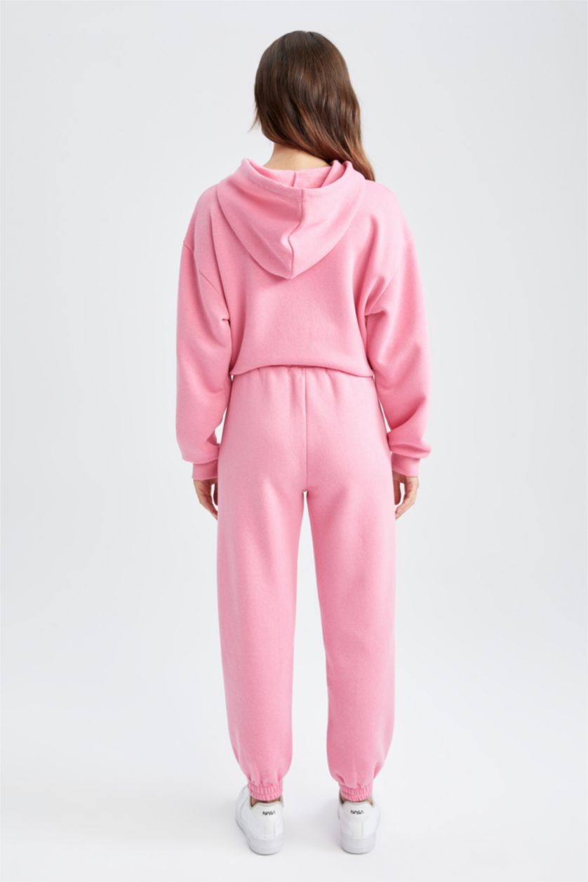 WOMAN Pink jogger Thick Sweatshirt Fabric Trousers