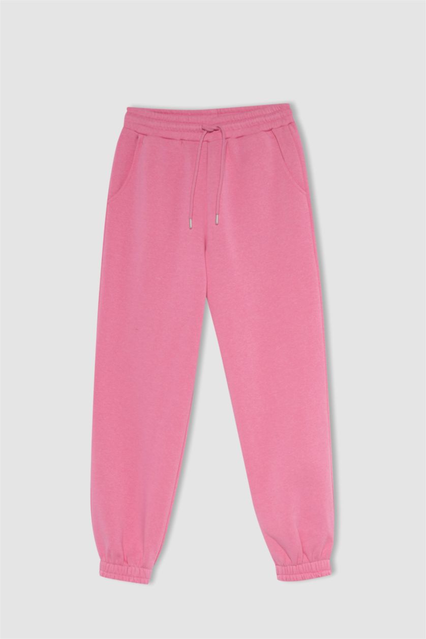 WOMAN Pink jogger Thick Sweatshirt Fabric Trousers