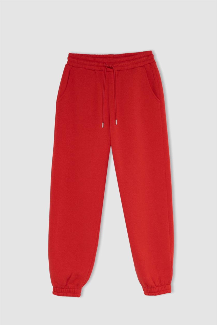 WOMAN Red jogger Thick Sweatshirt Fabric Trousers