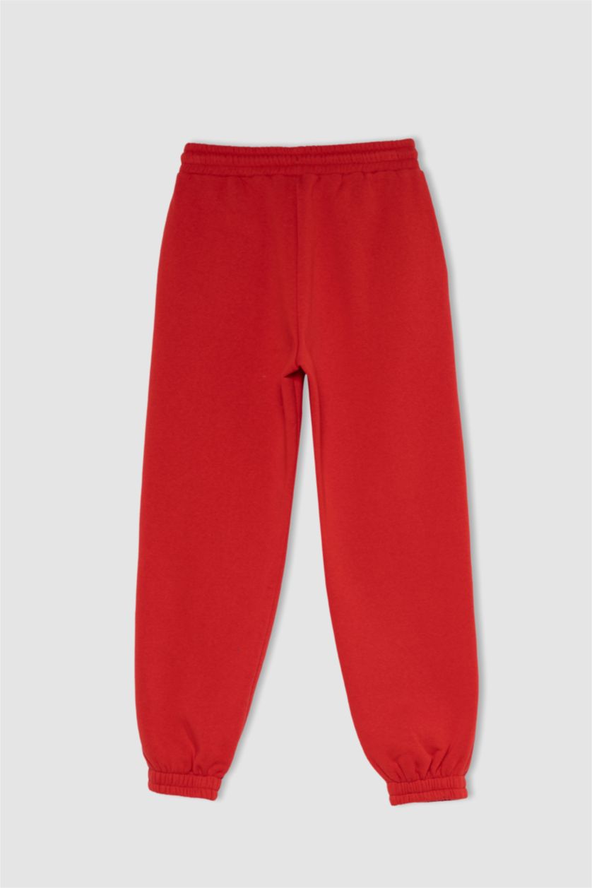WOMAN Red jogger Thick Sweatshirt Fabric Trousers
