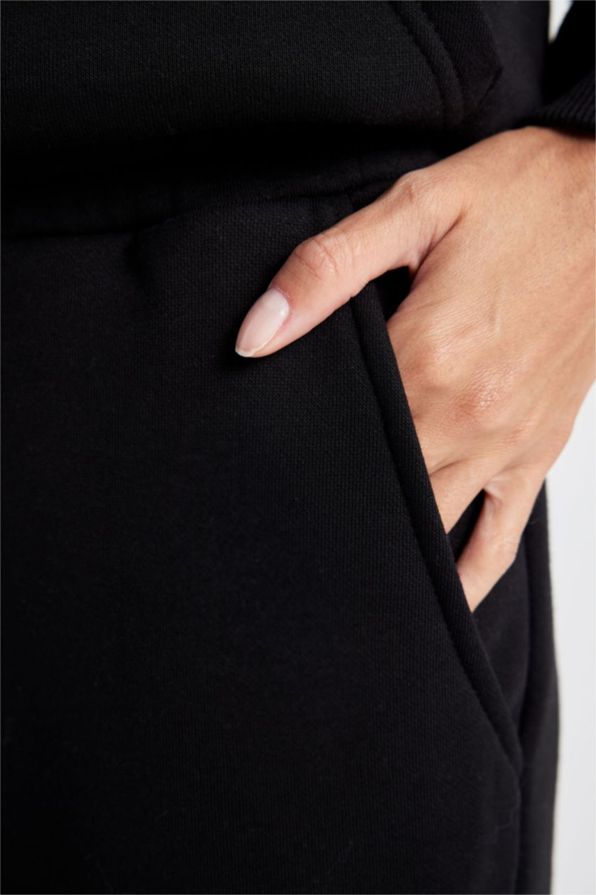 WOMAN Black jogger Thick Sweatshirt Fabric Trousers