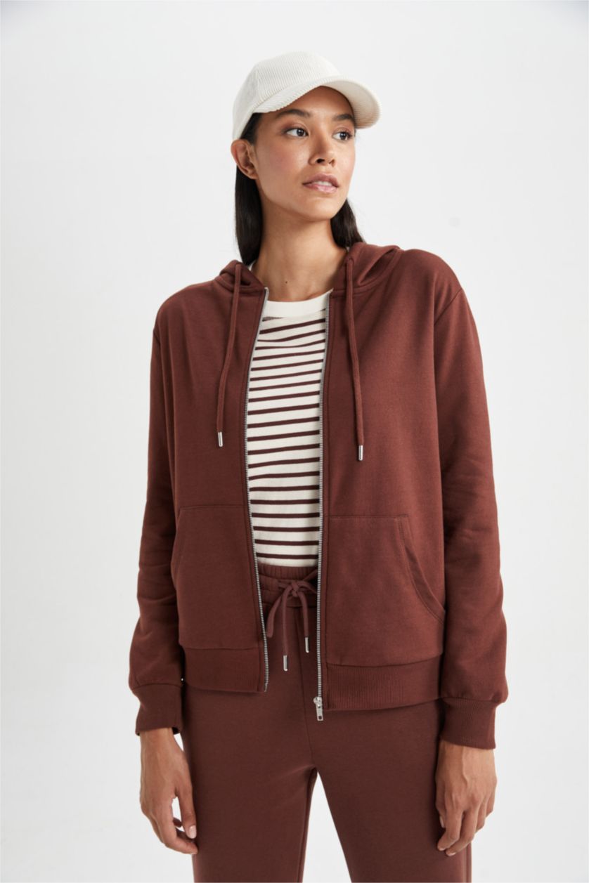 نساء بني سويتر قماش رقيق قصة عادية