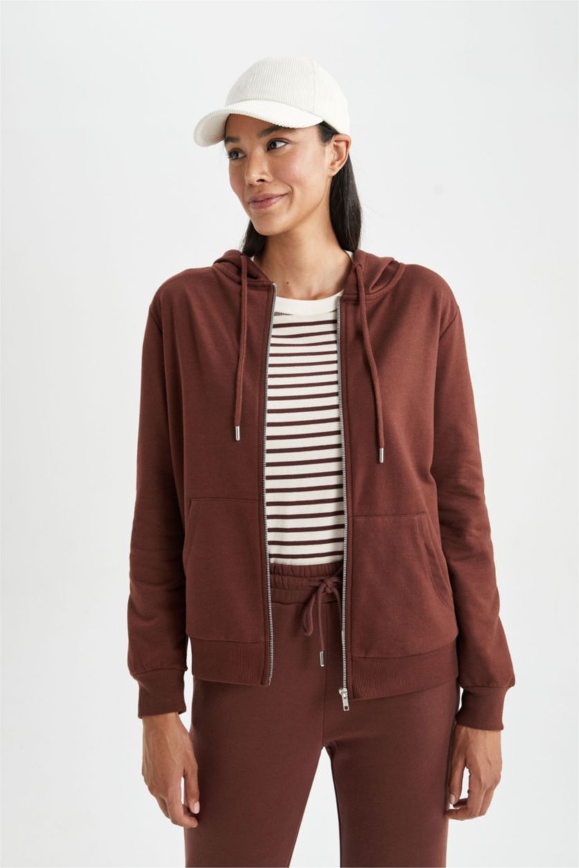 نساء بني سويتر قماش رقيق قصة عادية