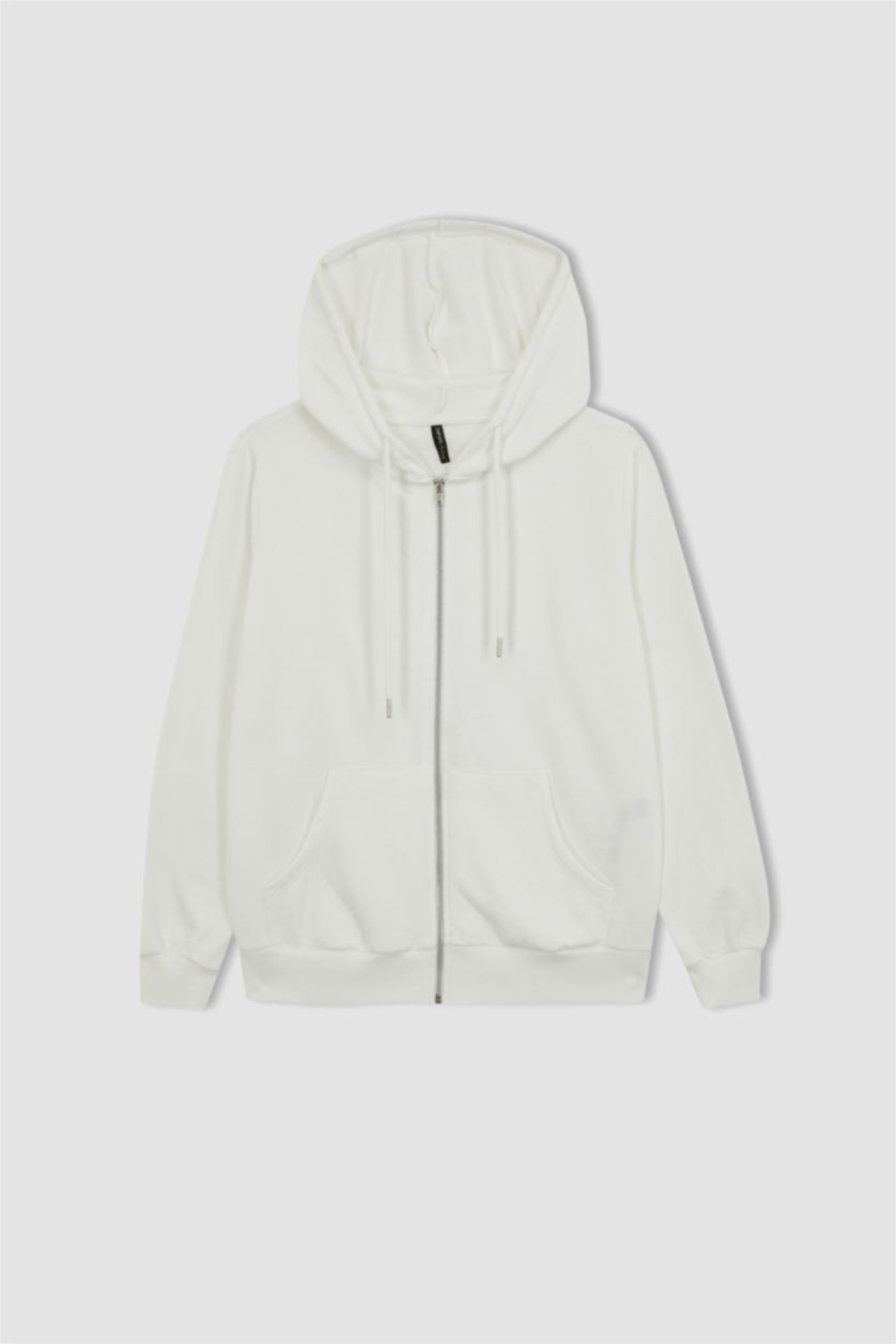 نساء بيج فاتح سويتر قماش رقيق قصة عادية