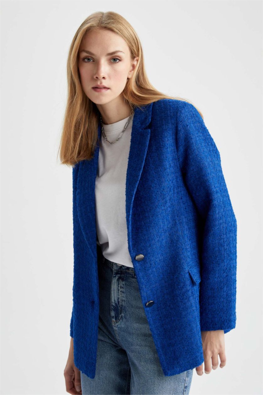 WOMAN Sax Loose Fit Tweed Blazer