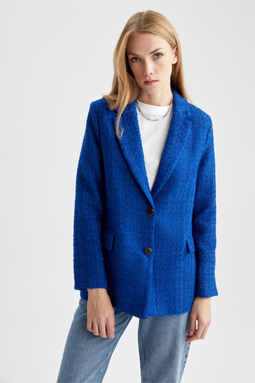 WOMAN Sax Loose Fit Tweed Blazer