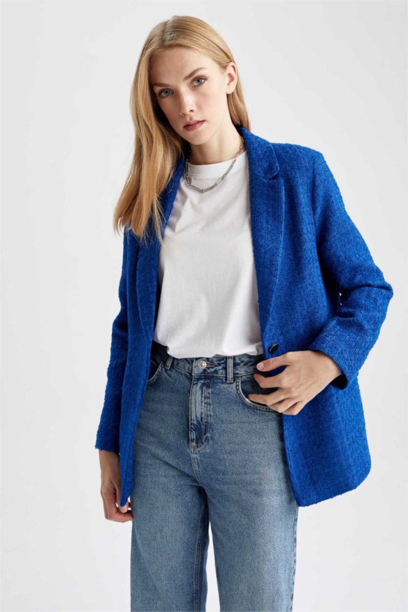 WOMAN Sax Loose Fit Tweed Blazer