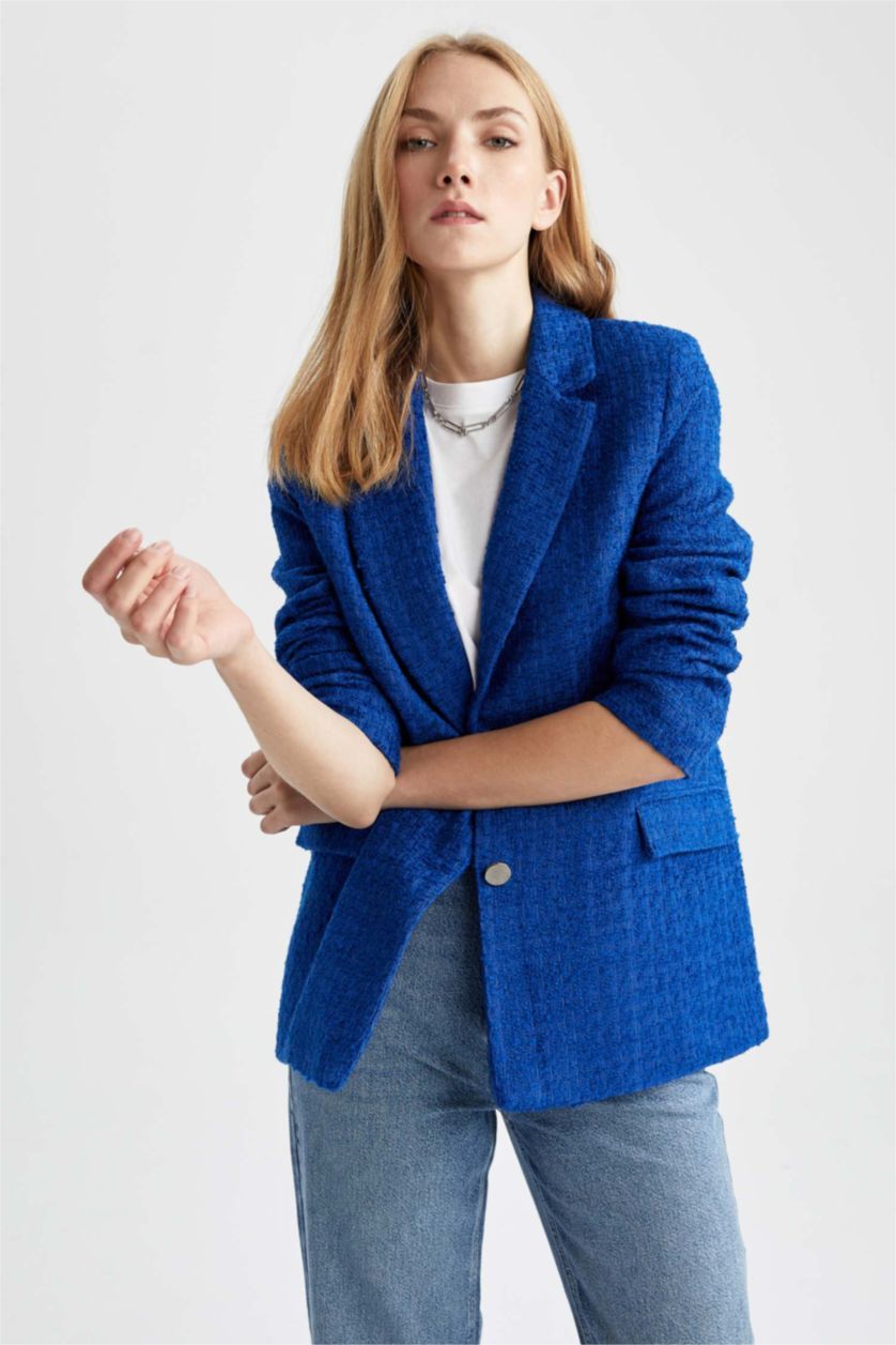 WOMAN Sax Loose Fit Tweed Blazer