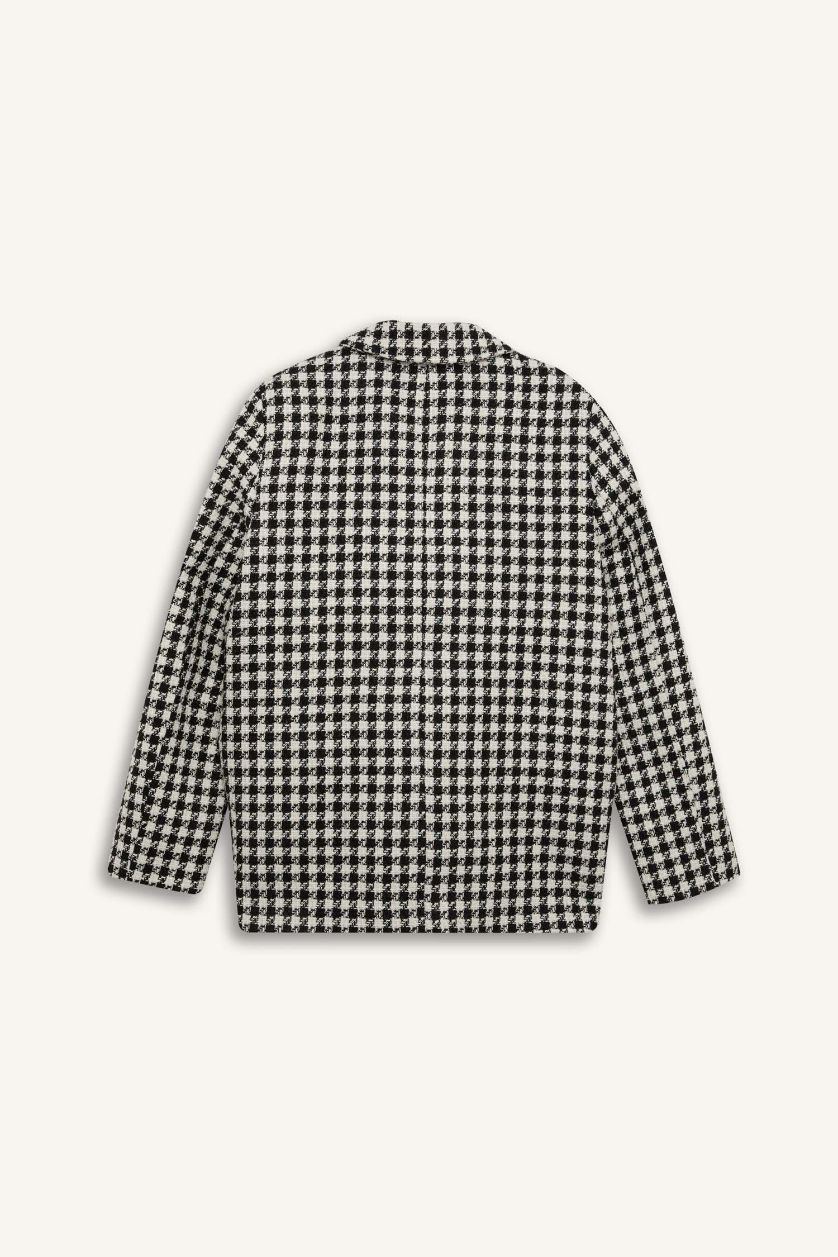 نساء أسود سترة بليزر اوفر سايز واسع بأزرار