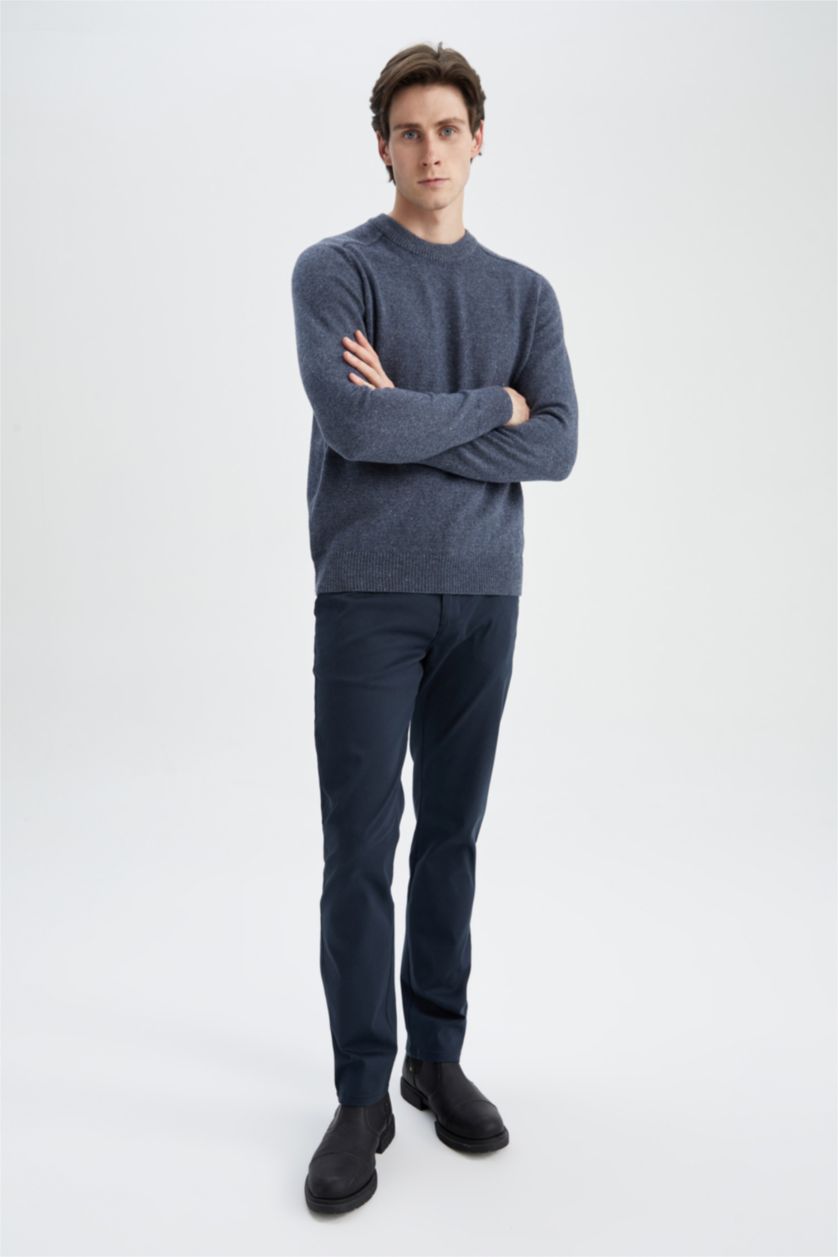 Erkek Gri Relax Fıt Kazak