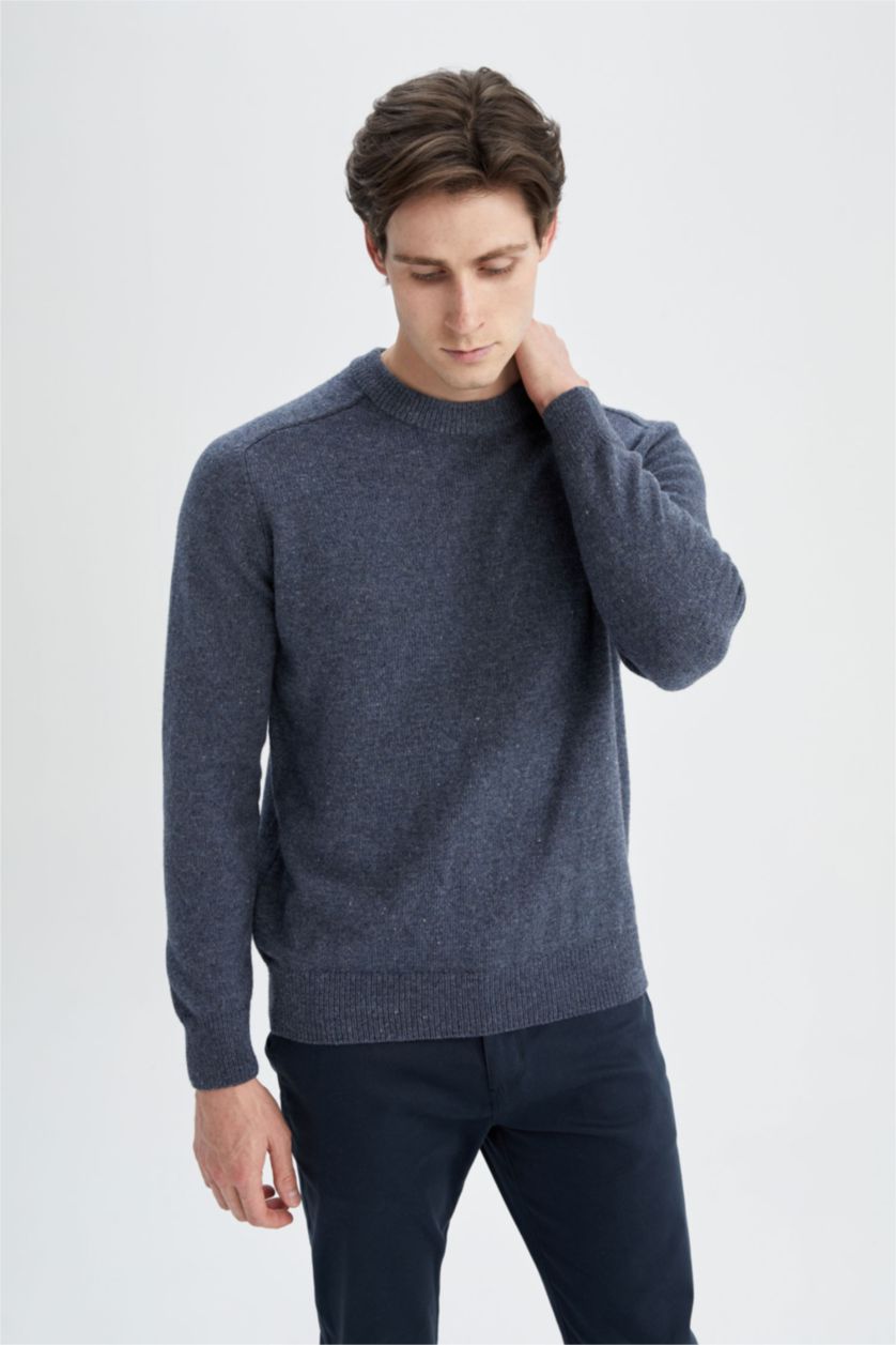 Erkek Gri Relax Fıt Kazak