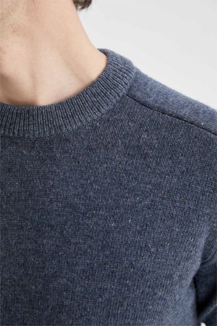 Erkek Gri Relax Fıt Kazak