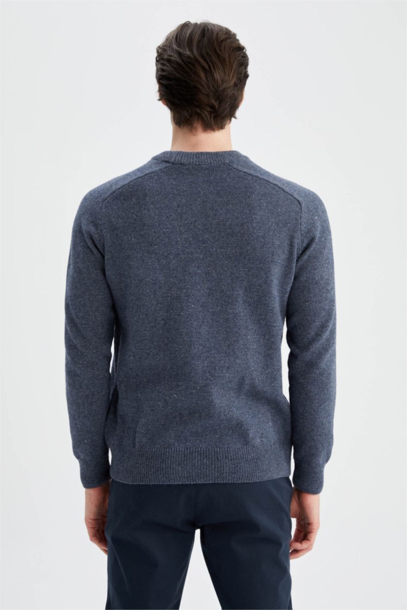 Erkek Gri Relax Fıt Kazak