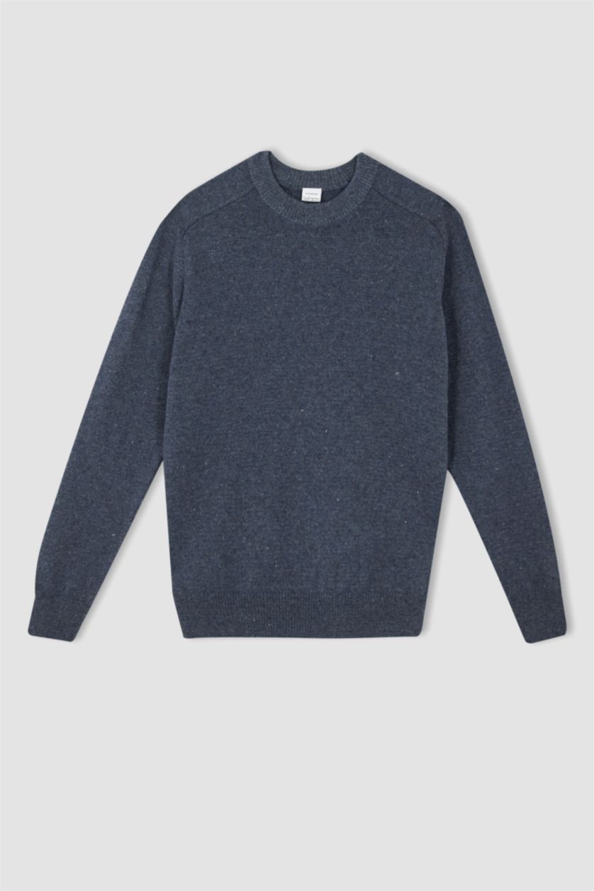 Erkek Gri Relax Fıt Kazak