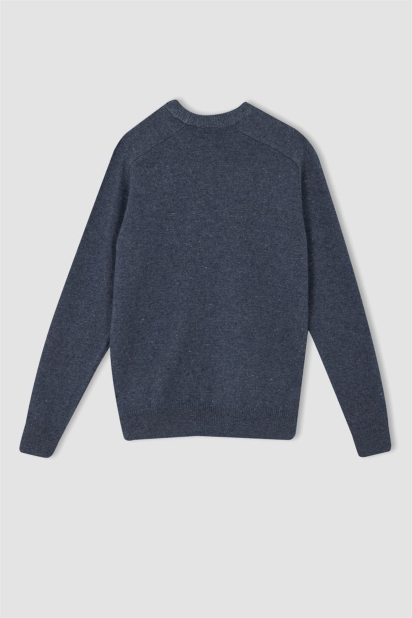 Erkek Gri Relax Fıt Kazak