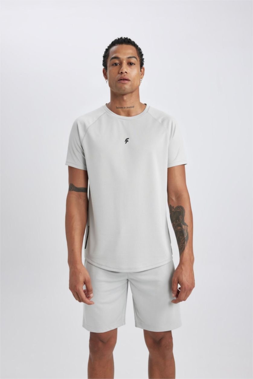 MAN Light Grey Slim Fit Short Sleeve T-Shirt