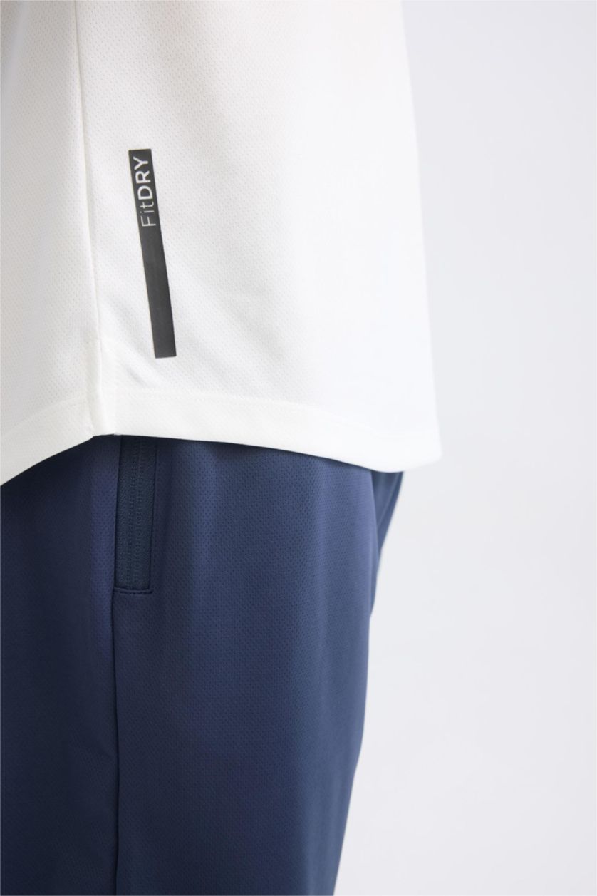 رجال أبيض تي شيرت رياضي نص ردن سليم فيت من DeFactoFit