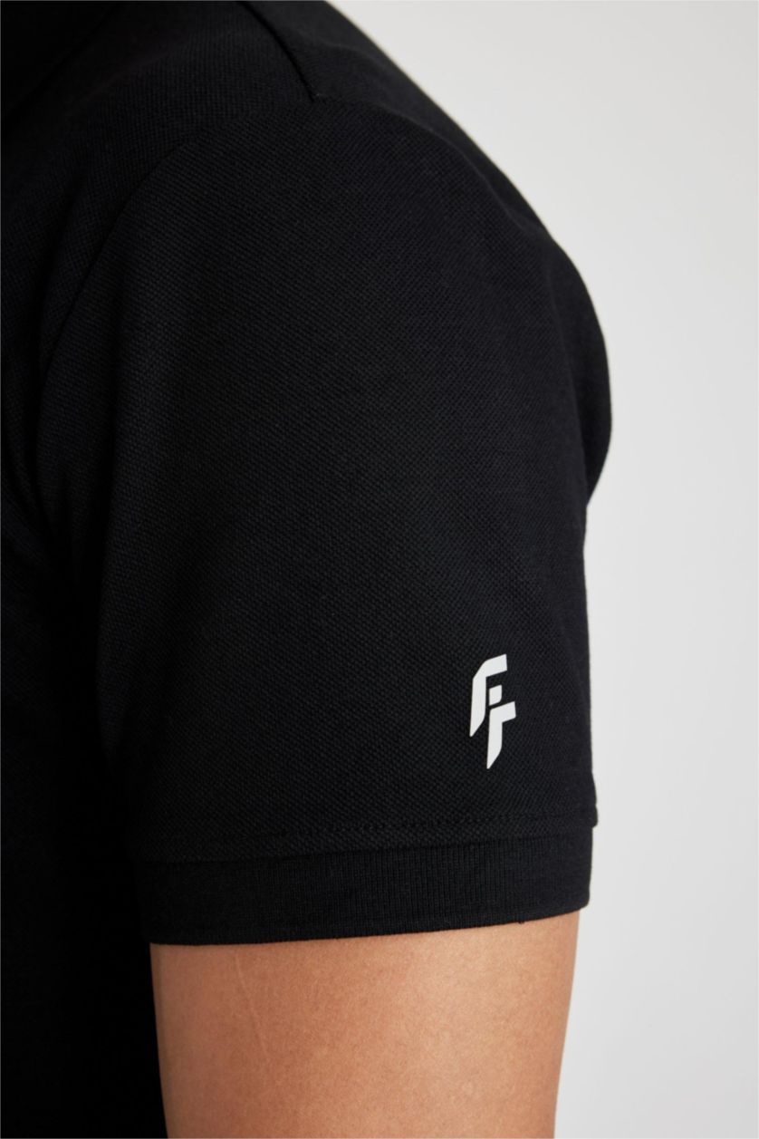 MAN Black Defacto Fit Slim Fit Polo Neck Polo T-Shirt