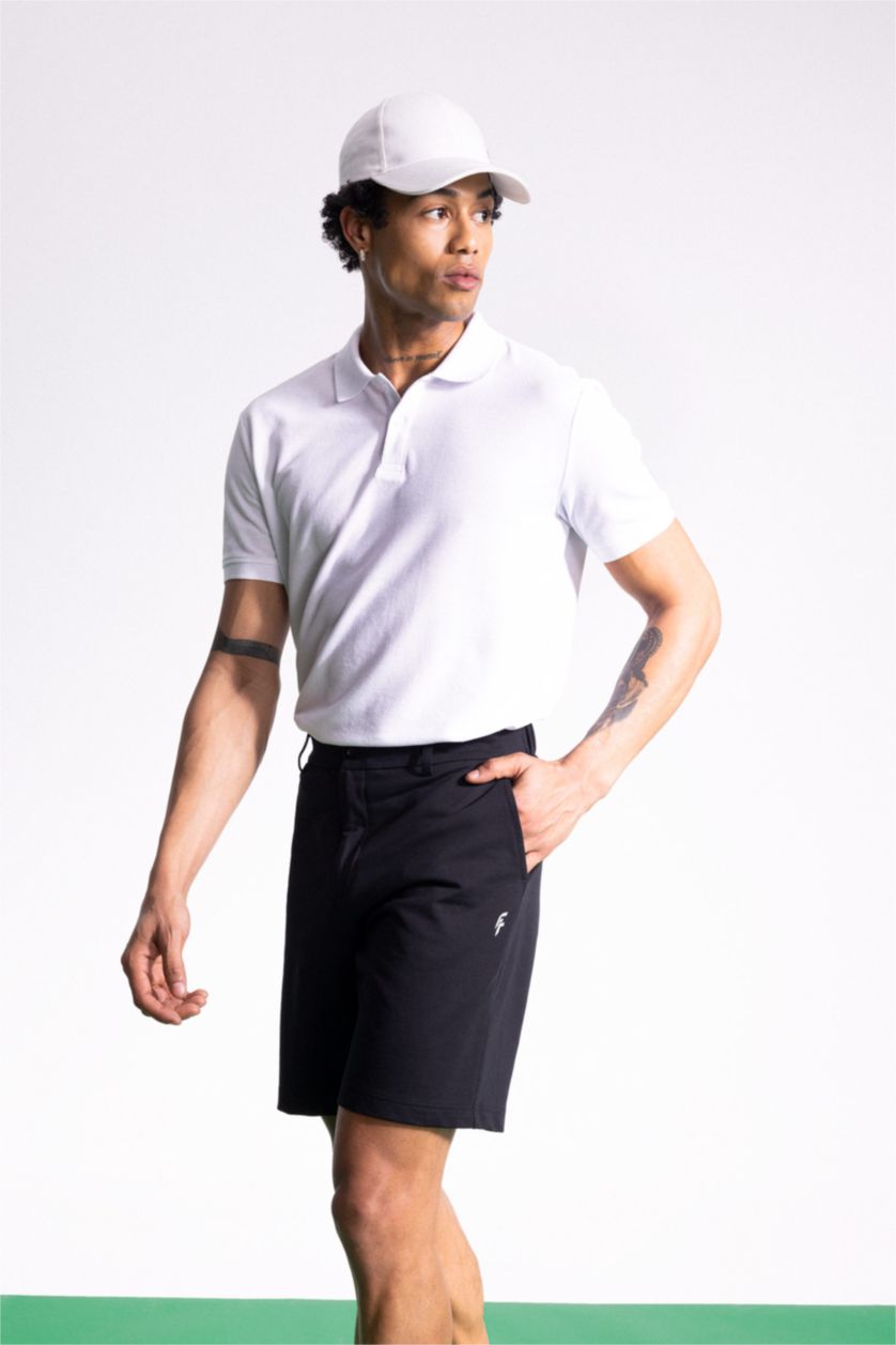 MAN White Defacto Fit Slim Fit Polo Neck Polo T-Shirt