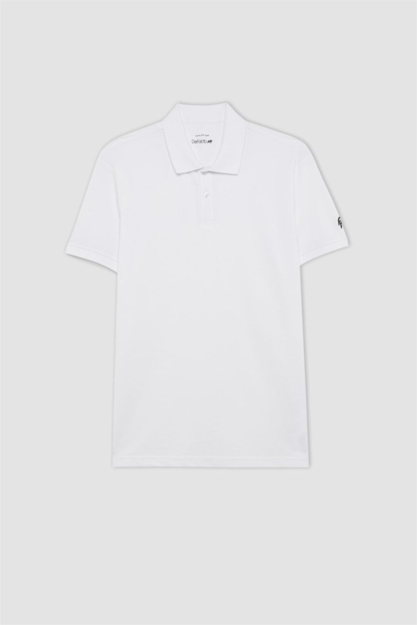 MAN White Defacto Fit Slim Fit Polo Neck Polo T-Shirt