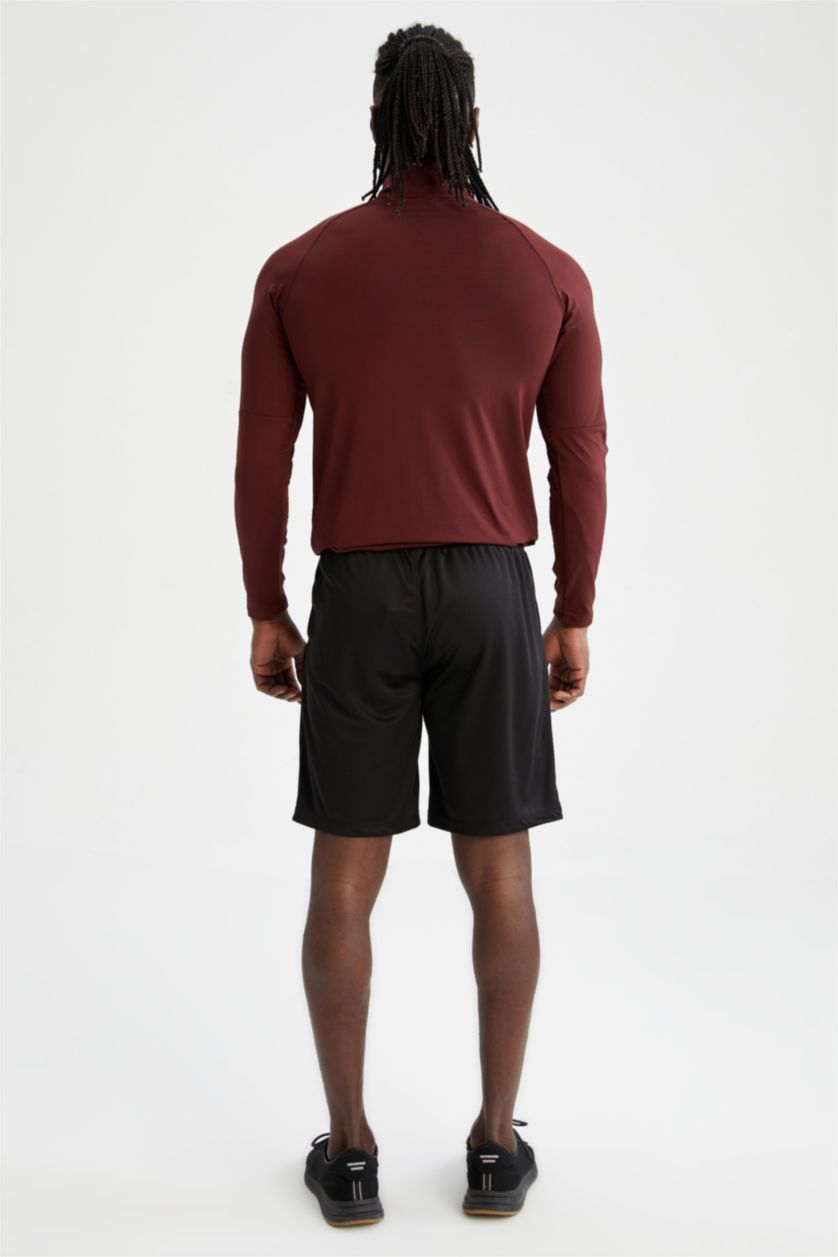 MAN Black Slim Fit Tie Waist Sports Short