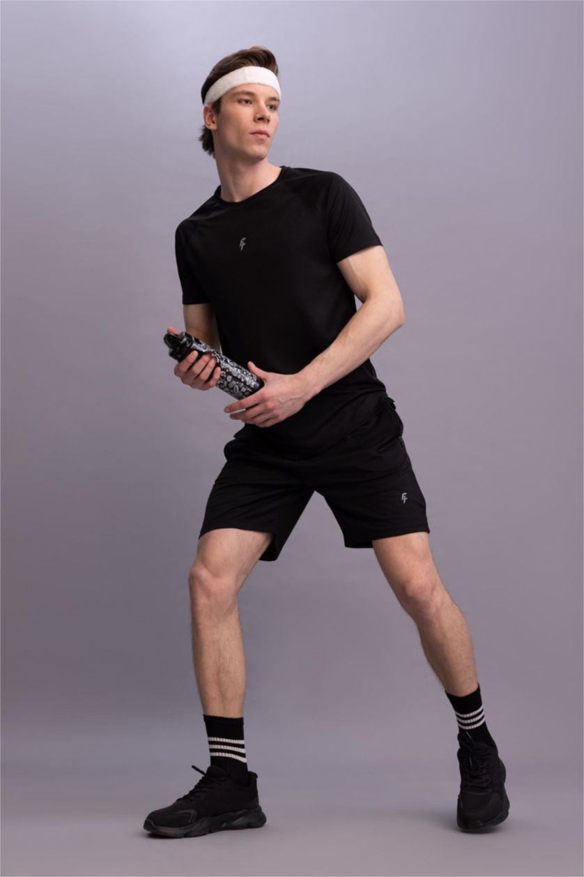 HOMME Noir Short Coupe slim raccourcie