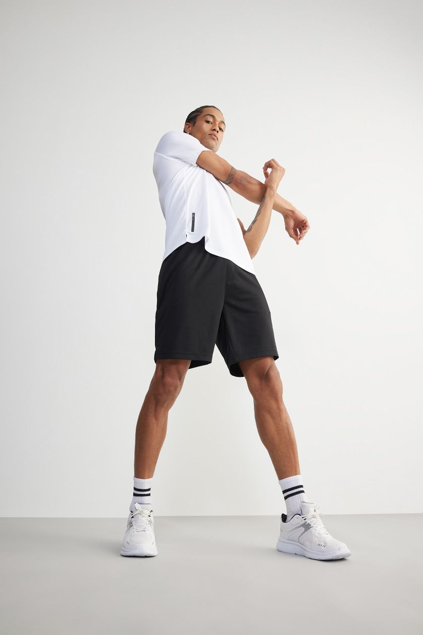 Erkek Siyah Slim Fit Dar Kesim Sporcu Standart Paça Şort