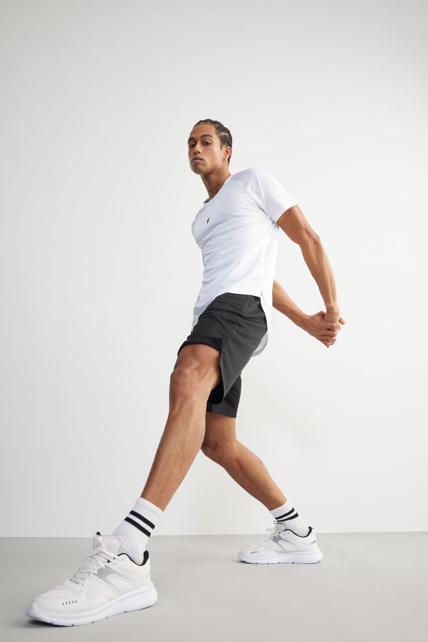 Erkek Siyah Slim Fit Dar Kesim Sporcu Standart Paça Şort