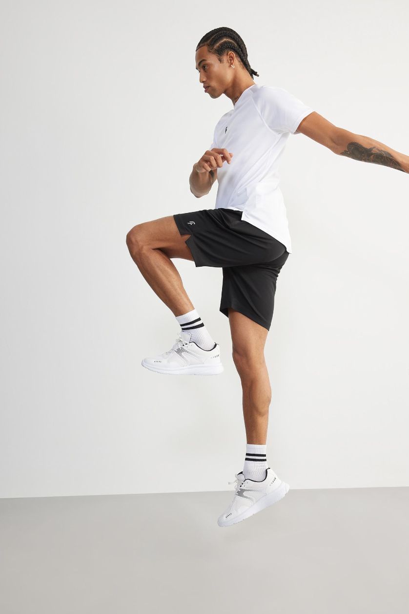 Erkek Siyah Slim Fit Dar Kesim Sporcu Standart Paça Şort