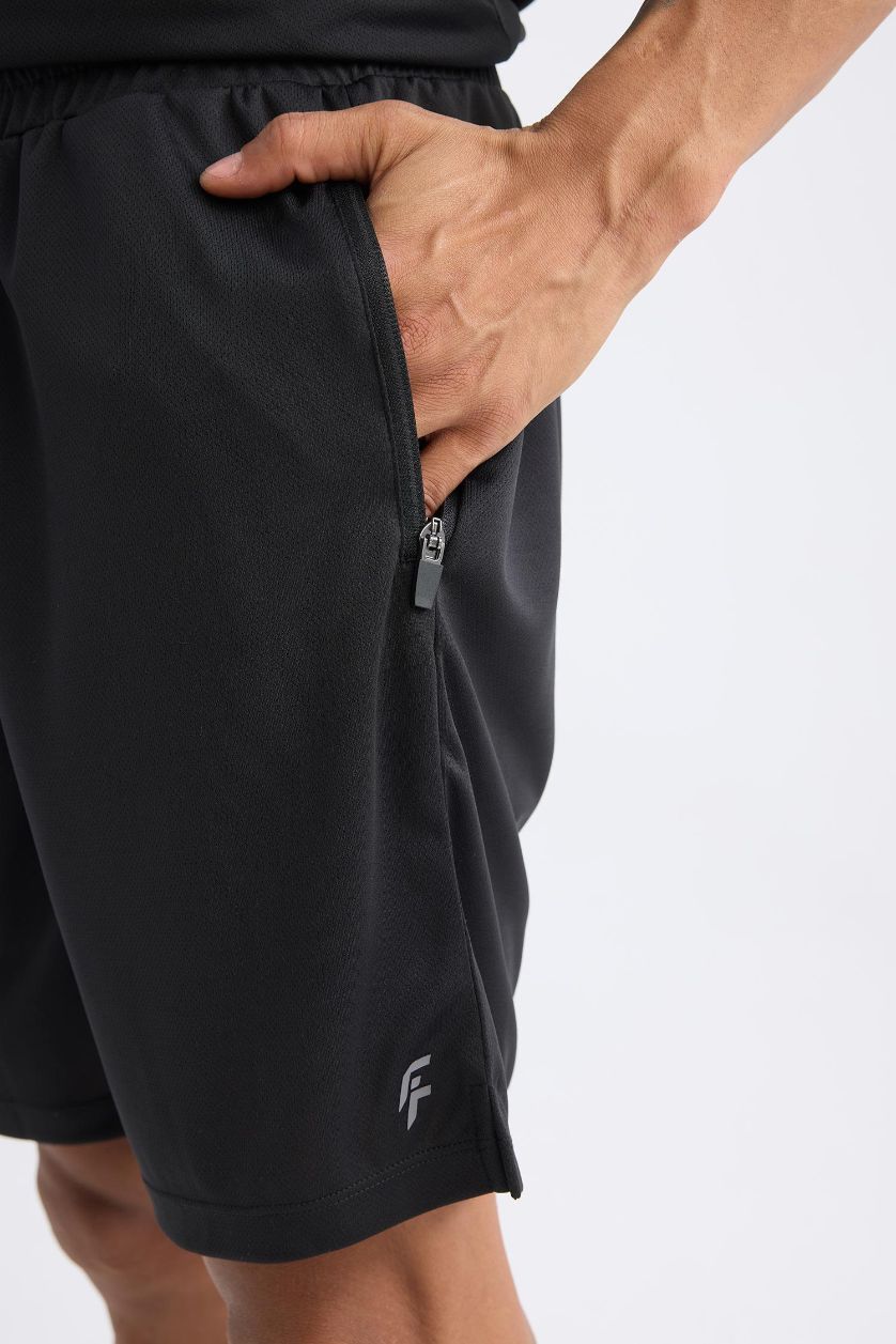 Erkek Siyah Slim Fit Dar Kesim Sporcu Standart Paça Şort