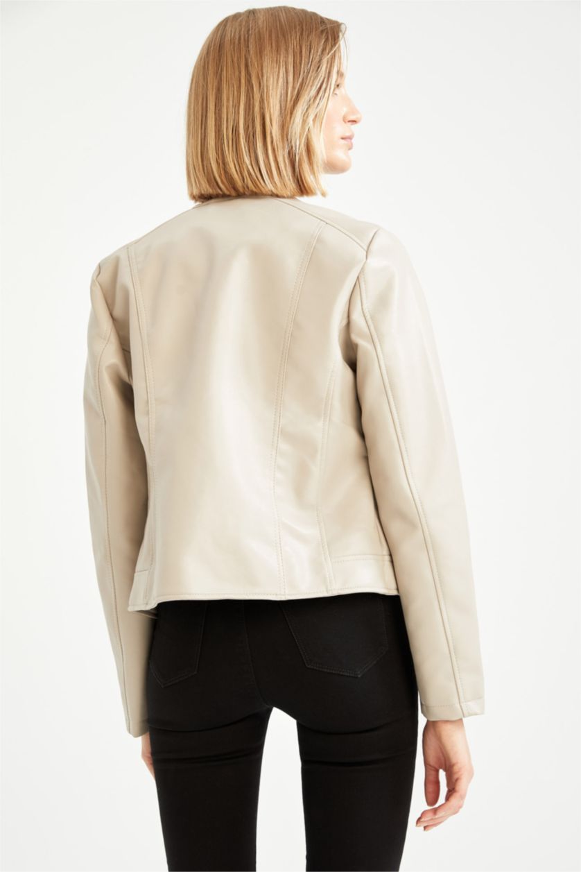 WOMAN Sand Faux Leather Jacket