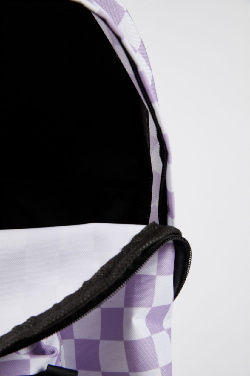 WOMAN Lilac Women's Defacto Fit Checkerboard Pattern School Backpack