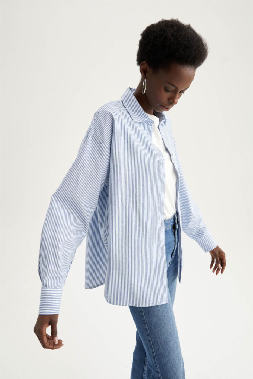 FEMME Bleu Chemise ample à rayures