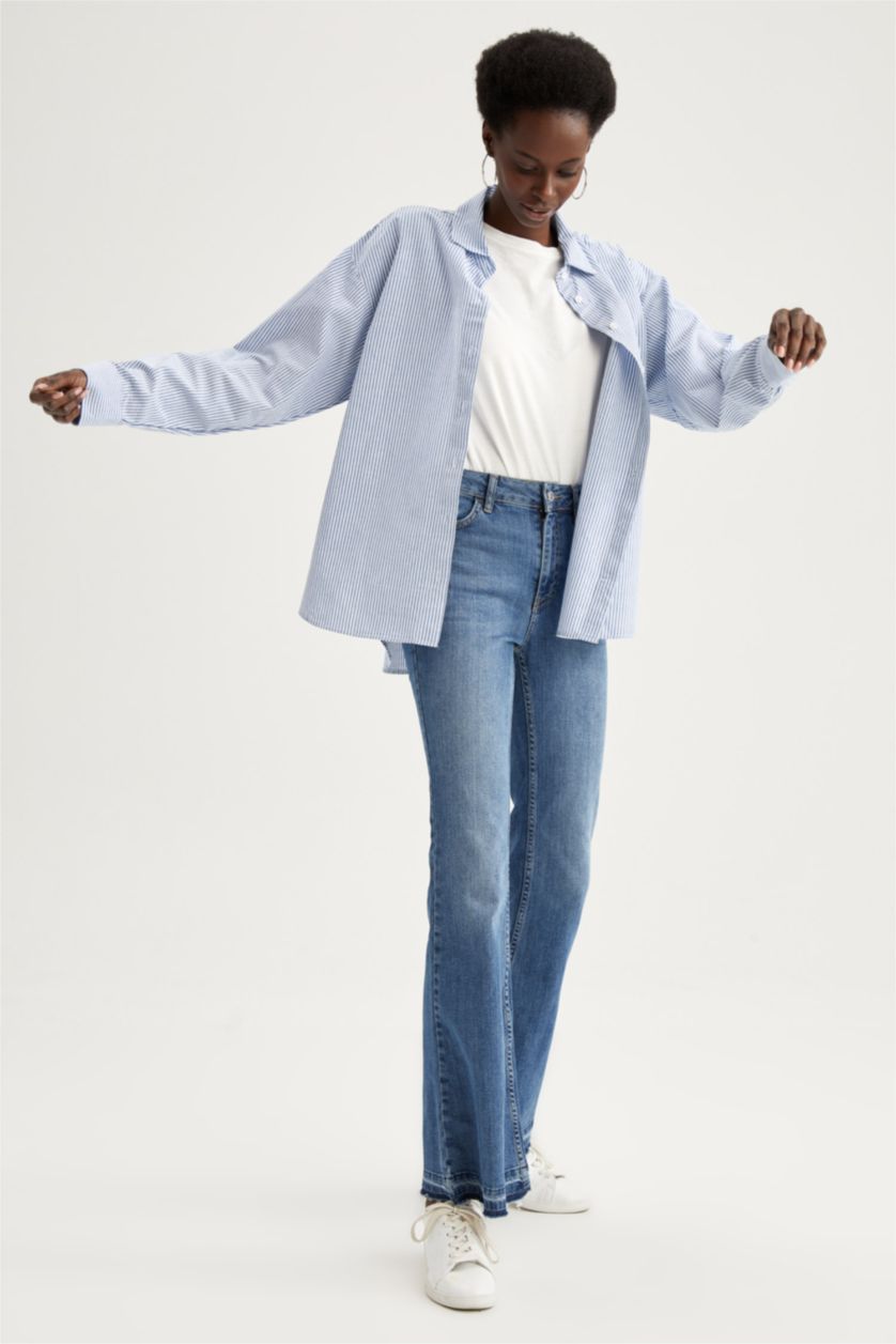 FEMME Bleu Chemise ample à rayures