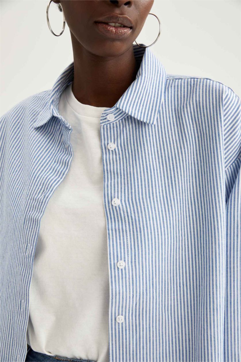 FEMME Bleu Chemise ample à rayures