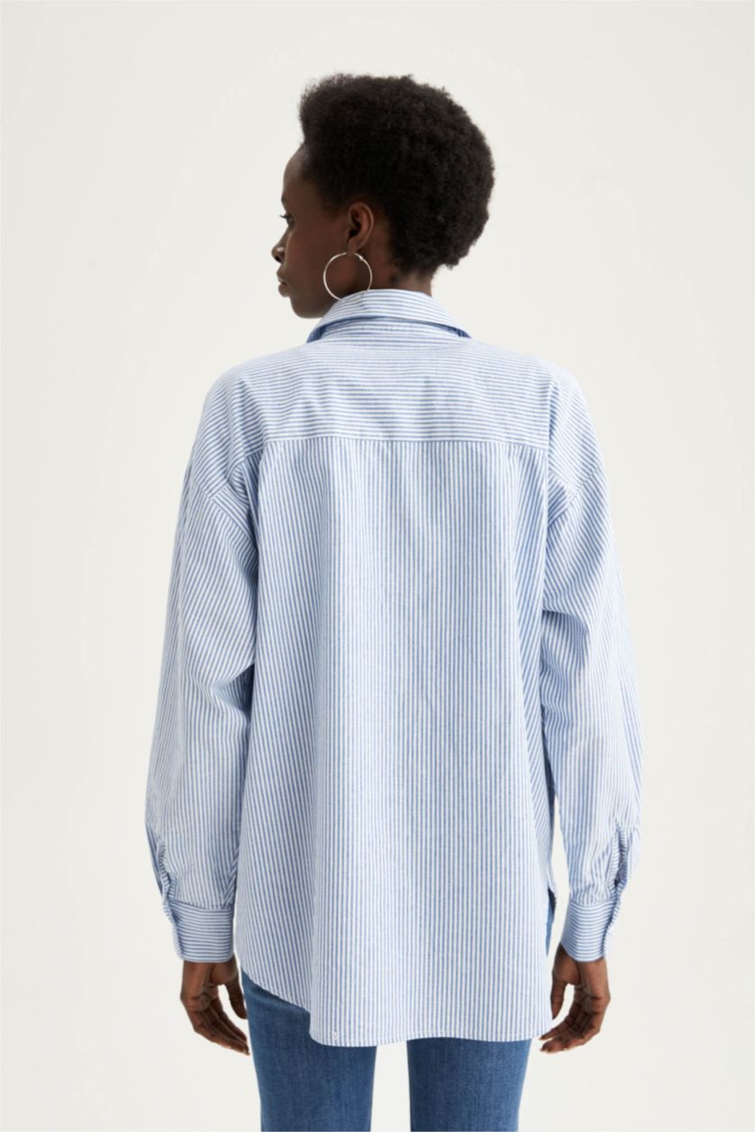 FEMME Bleu Chemise ample à rayures